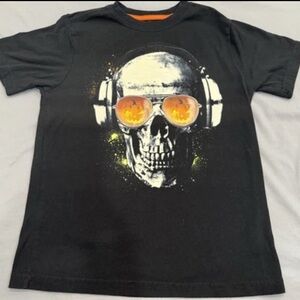 Kids M Shirt Black Skull Size 8 Glows In The Dark‎ Streetwear Grunge Punk Edgy